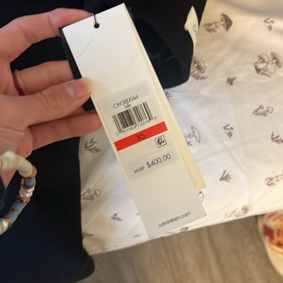 Final Offer! NWT CALVIN KLEIN B Luxe Tie Waist Wool Blend Coat, Black, size XS - Picture 5 of 7